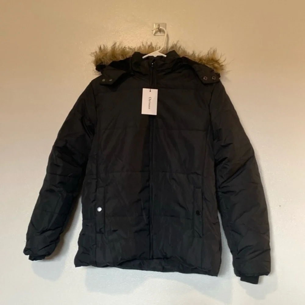 Chrisuno Water Resistant Fleece Lined Outwear Ski Snow Jacket Removable Hood